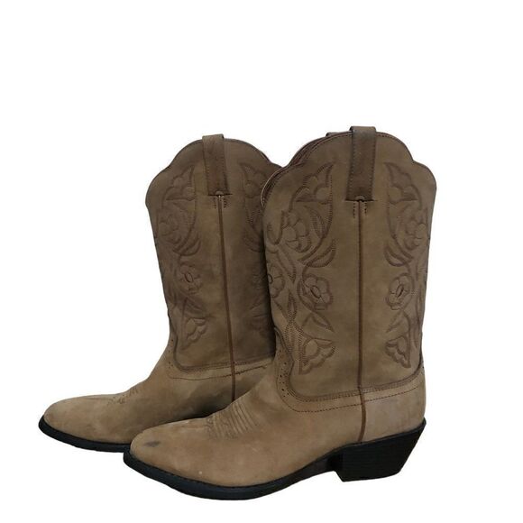 Road Wolf 2004 Women's Leather Pull On Western Boots Brown Size 8.5M - Picture 2 of 6